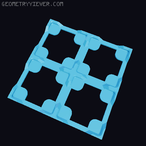 Thin Gridfinity Magnet Base - up to 12x12 3D model thumbnail