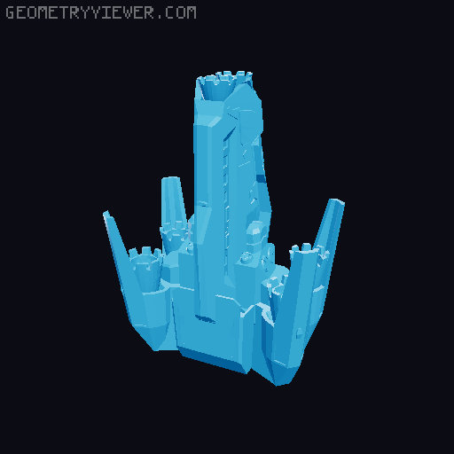 Sci-fi Battleship/Carrier  3D model thumbnail