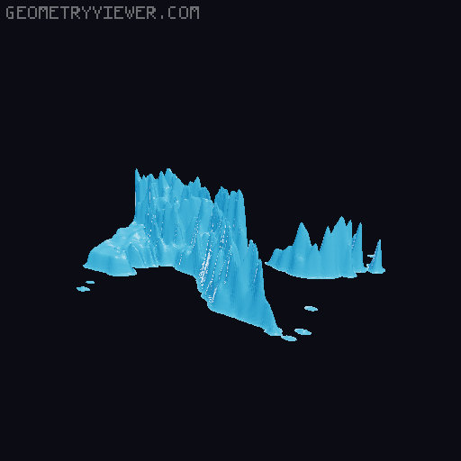 Topographic World Map 3D model thumbnail