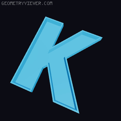 Glowing LED all alphabet letters and all numbers 6 cm high 3D model thumbnail