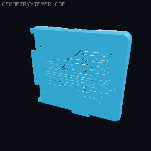 3D Printable Mainboard Case Circuits Style 3D model thumbnail