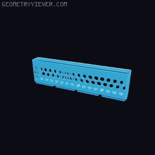 Gridfinity Hex Bins Light all sizes 3D model thumbnail
