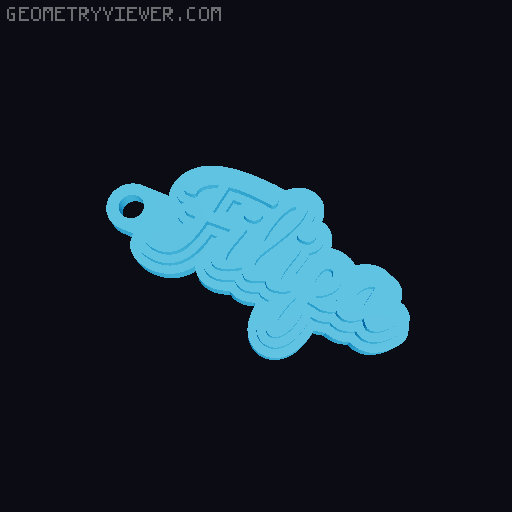 Customizable name keychain / tag 3D model thumbnail