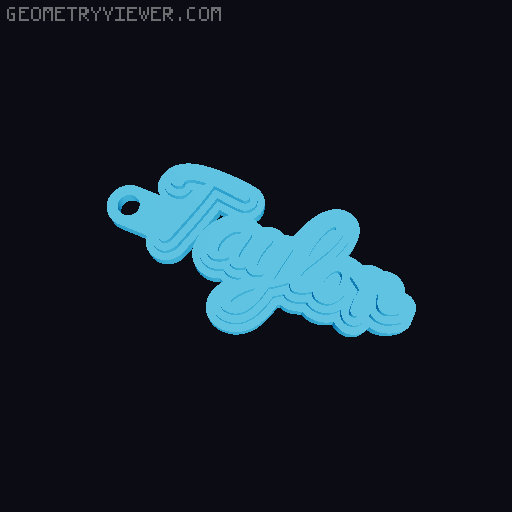 Customizable name keychain / tag 3D model thumbnail