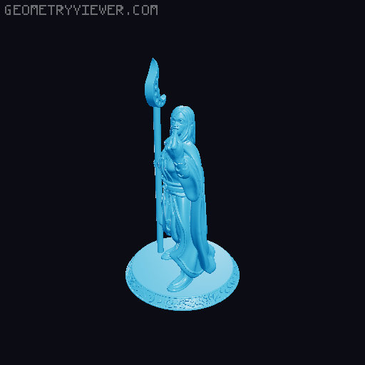 Italian Female Sorcerer (No supports) 3D model thumbnail