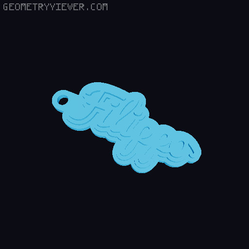 Customizable name keychain / tag 3D model thumbnail