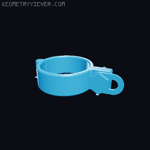 Handcuffs, shackles with a large chain 3D model thumbnail