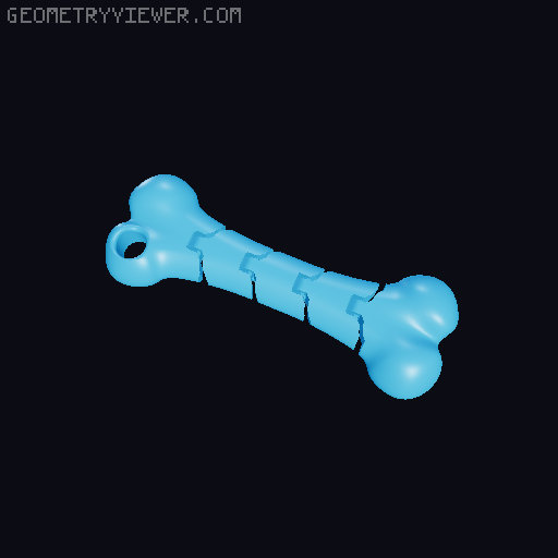 Flexible Bone keychain 3D model thumbnail