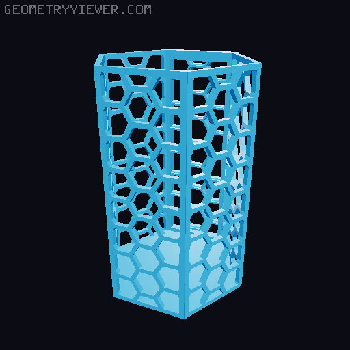 HSW hexagonal baskets v2 with full bottom 3D model thumbnail