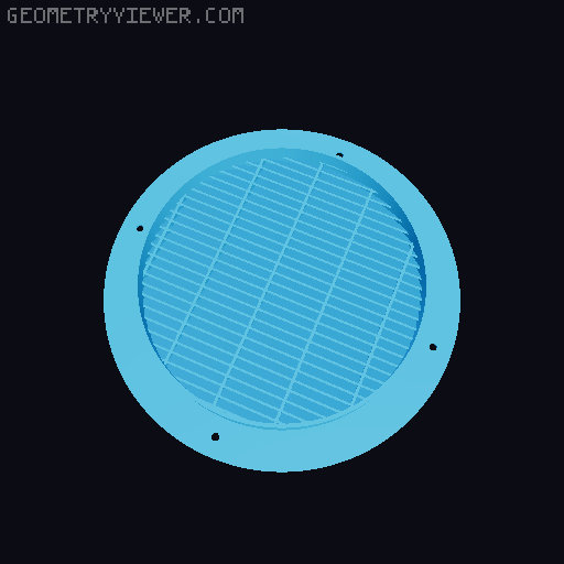 Customizable ventilation grille 3D model thumbnail
