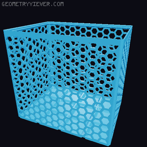Gridfinity Hex Bins Light (rotated grid) all sizes 3D model thumbnail