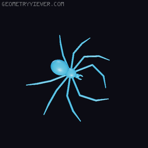 Creepy Halloween Spiders 3D model thumbnail