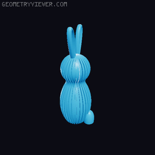 Modern Decor Easter Bunny – Ribbed No Supports 3D model thumbnail