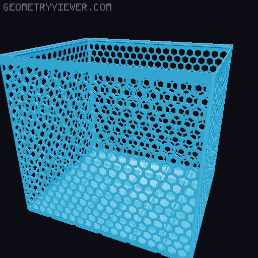Gridfinity Hex Bins Light all sizes 3D model thumbnail