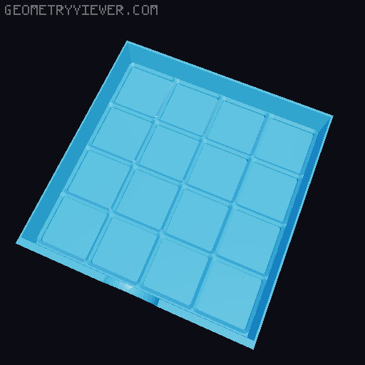 Gridfinity Drawers Chest 4x4 3D model thumbnail