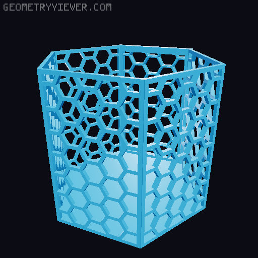 HSW hexagonal baskets v2 with full bottom 3D model thumbnail