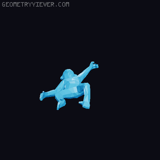Cute Low Poly Hanging Monkey 3D model thumbnail