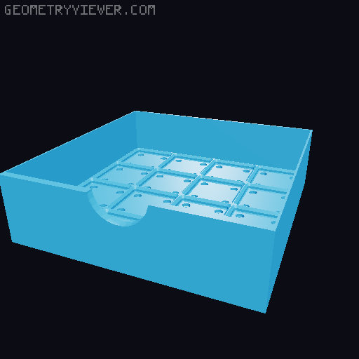 Gridfinity Drawers Chest 4x4 3D model thumbnail