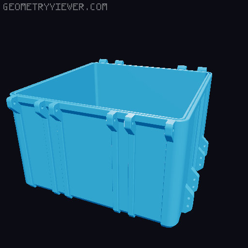 Gridfinity Rugged Storage Box, Parametric and Customizable 3D model thumbnail
