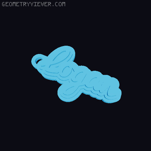 Customizable name keychain / tag 3D model thumbnail
