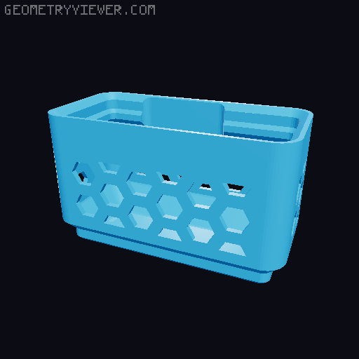 Gridfinity Hex Bins Light (rotated grid) all sizes 3D model thumbnail