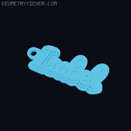 Customizable name keychain / tag 3D model thumbnail