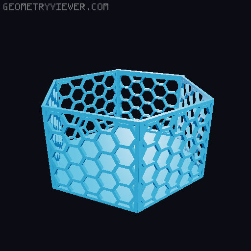 HSW hexagonal baskets v2 with full bottom 3D model thumbnail