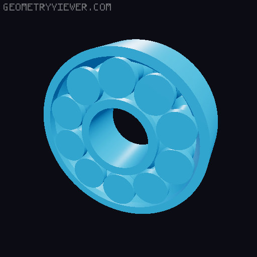Print-In-Place 608 Bearing 3D model thumbnail