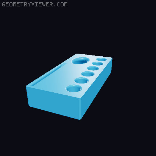 Realeather Crafts Mini Punch Set Holder Gridfinity 3D model thumbnail