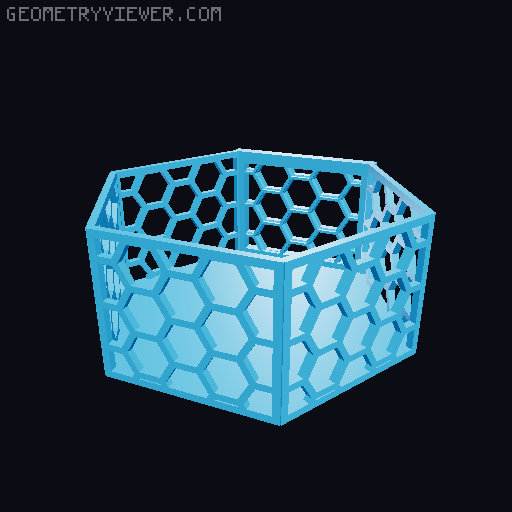 HSW hexagonal baskets v2 with full bottom 3D model thumbnail