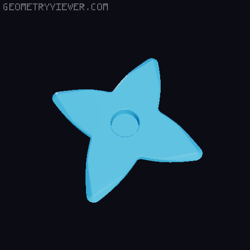 mini-Shuriken Magnet — Ninja Weapons 3D model thumbnail