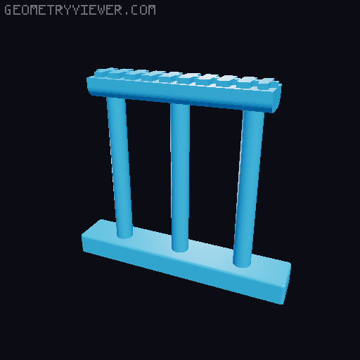 HO/N-Scale(For two tracks) Concrete and Steel Truss Bridge with 2% slope 3D model thumbnail