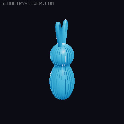 Modern Decor Easter Bunny – Ribbed No Supports 3D model thumbnail