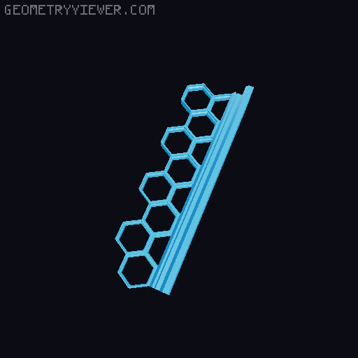 LED Strip profile for honeycomb storage wall 3D model thumbnail