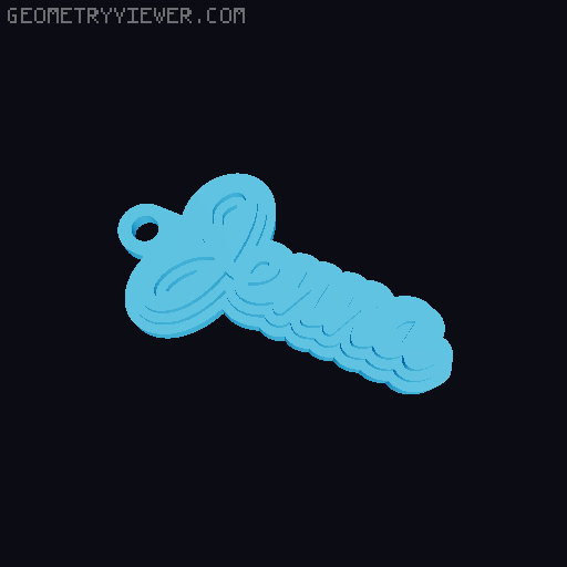 Customizable name keychain / tag 3D model thumbnail
