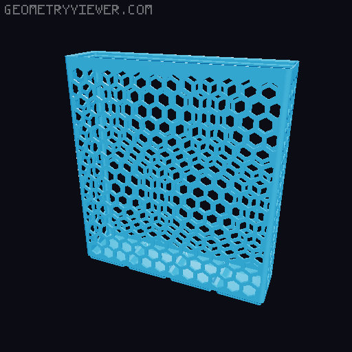 Gridfinity Hex Bins Light all sizes 3D model thumbnail