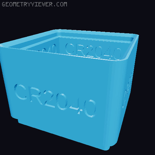 CRxxxx Button Cell Battery Holders (Gridfinity, Stackable, Labelled) 3D model thumbnail