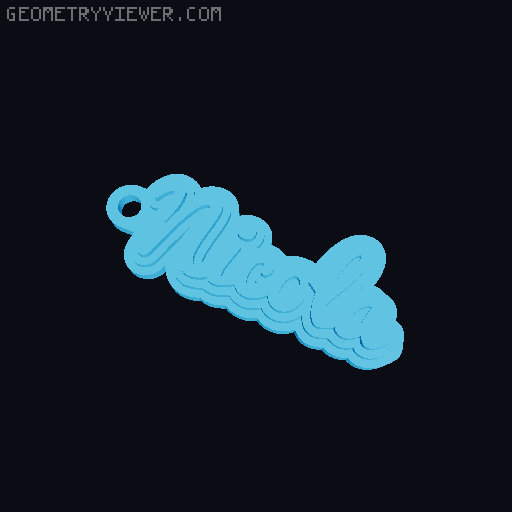 Customizable name keychain / tag 3D model thumbnail