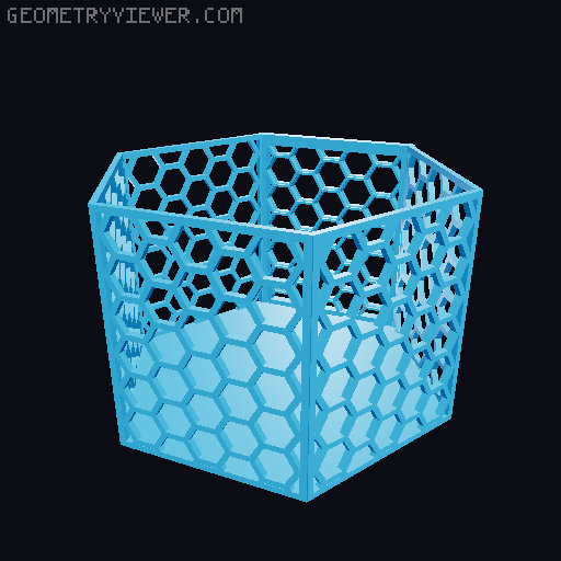 HSW hexagonal baskets v2 with full bottom 3D model thumbnail