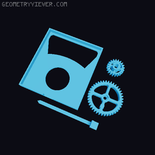 Differential walking robot with moving gears, pointer, arms and mouth. 3D model thumbnail