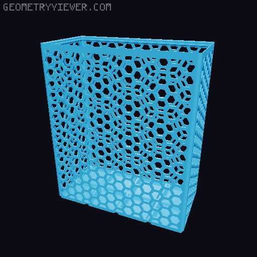 Gridfinity Hex Bins Light (rotated grid) all sizes 3D model thumbnail