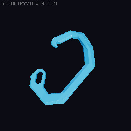 Origami Carabiner 3D model thumbnail