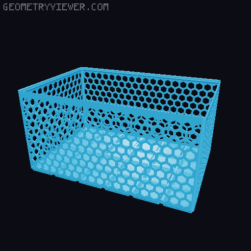 Gridfinity Hex Bins Light all sizes 3D model thumbnail