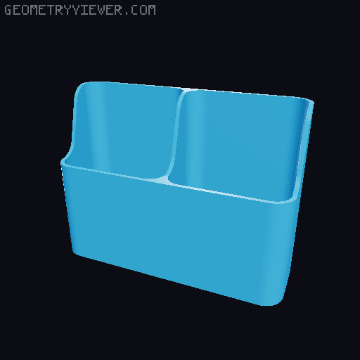 Bin for Ikea skadis - 564 models - hooks need support 3D model thumbnail