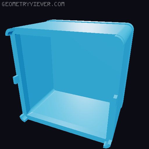 Mini Vault with Lever Tumbler Lock 3D model thumbnail