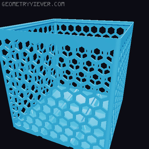 Gridfinity Hex Bins Light all sizes 3D model thumbnail