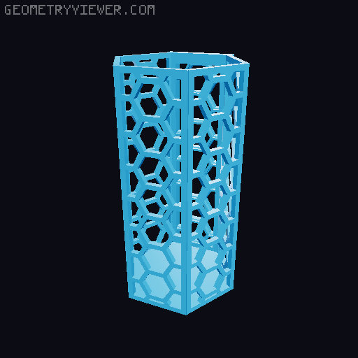 HSW hexagonal baskets v2 with full bottom 3D model thumbnail