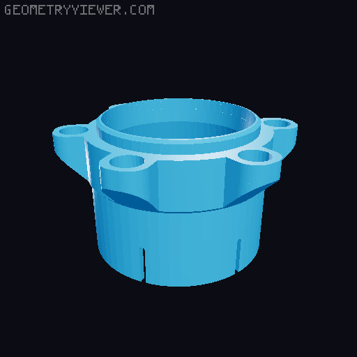 2-1/2" - 63mm / 64mm Magnetic Dust Collection Connectors / Fittings 3D model thumbnail