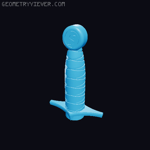 sharpie in the stone with runes 3D model thumbnail