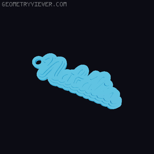 Customizable name keychain / tag 3D model thumbnail